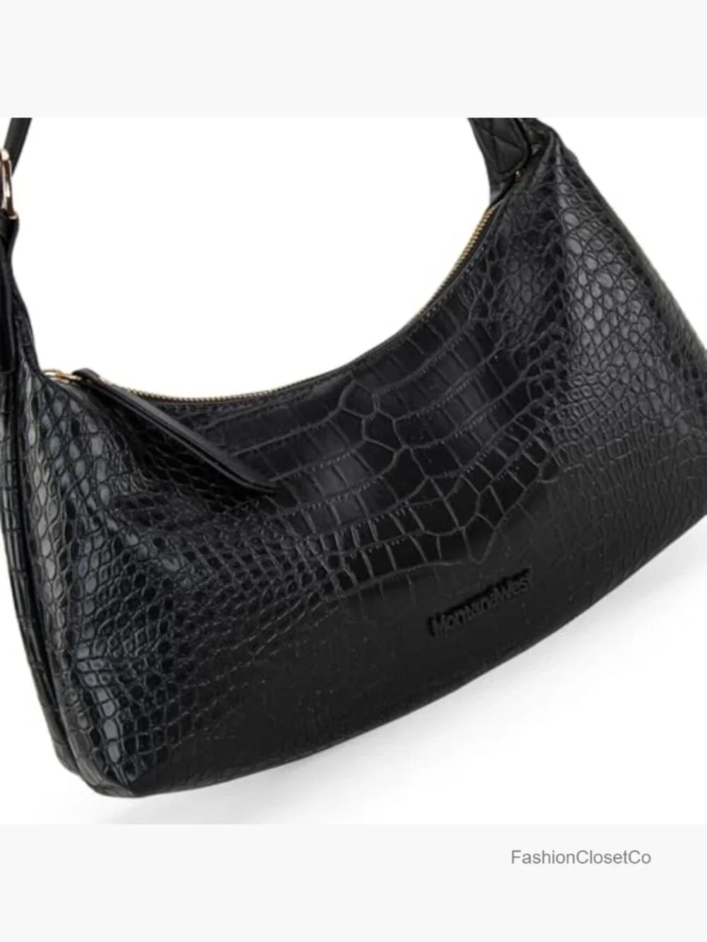 Faux Leather Crescent Hobo Bag Shoulder Purse Crossbody Medium